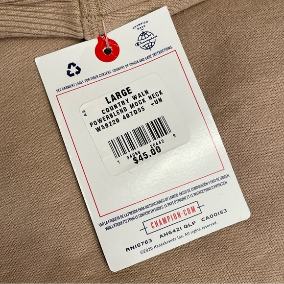 Champion Tan Brown Warm Turtleneck Sweatshirt - Picture 14 of 15